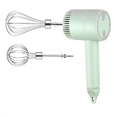 Electric Hand Whisk, USB Rechargeable Handheld Electric Mixer with 3 Speed Modes for Whipping, Mixing, Pudding, Egg Beating (Green)