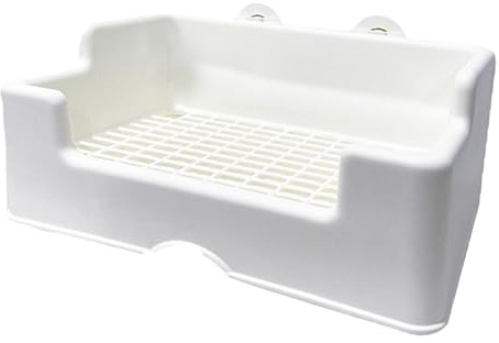 F Fityle Bacs à Litière pour Lapin, Boîte de Toilette d'angle avec Grille, Bac à Pot Rectangulaire pour Animaux de Compagnie, Plateau à Pipi pour Hamster, Coch