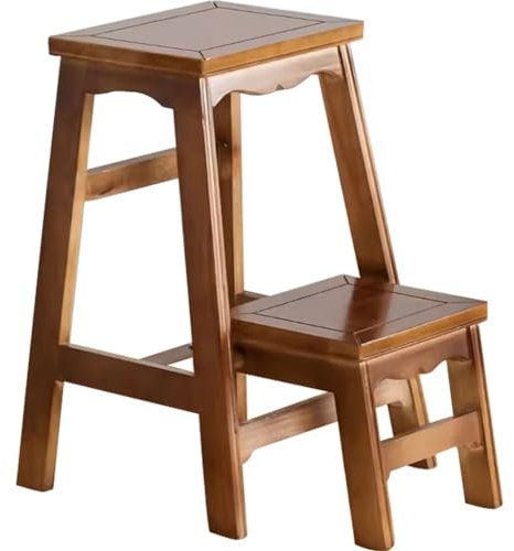 Silla de Escalera Taburete Reversible Retro Chino, Silla con Respaldo De 2 Capas para Sala De Estar, Estante Plegable para Flores, Artesanía De Mortajas Y Espigas.
