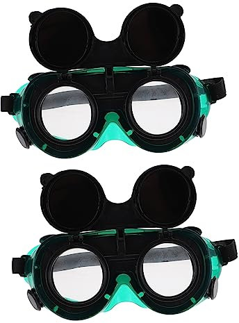 Veemoon Lot de 2 lunettes de soudeur rabattables - Lunettes de protection pour soudage - Lunettes de protection pour soudage - Lunettes de soudeur épaisses