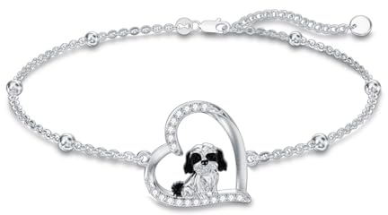 HUKKUN Armband silver 925 blixt/häxa/ankare armband orm/shihtzu/bartagamn/elefanter smycken presenter kvinnor, 9 inches, Sterlingsilver, Ingen ädelsten