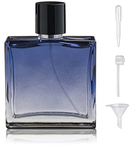 Yerpkefey 100ml/3.4 Oz Glass Spray Bottle Perfume Atomizer,Empty Refillable Perfume Spray Bottle with 3 Kinds of Dispenser (A3)