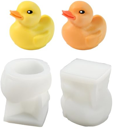 Stiesy 2Pcs Duck Candle Moulds, Cute Duck Shape Silicone Scented Candle Making Mold, 3D Animal Resin Epoxy Casting Mould for DIY Wax Soap Candles Aromatherapy Crafts Gypsum Molds Home Table Decor