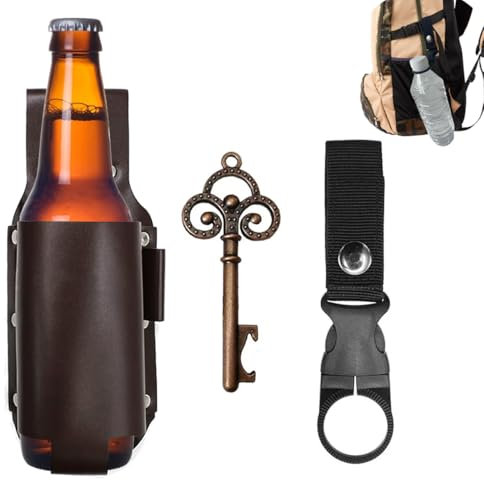 Cintura porta birra, porta birra, fondina per uomo, in pelle, vintage, con fornello per bottiglie, regalo per uomo, vivavoce per feste, barbecue, campeggio (accessori per birra)