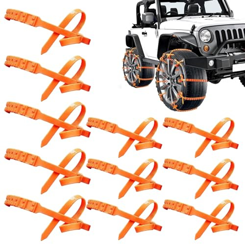 Kixolazr Snow Tire Chains | Auto Winter Tire Snow Zip Ties - Wheel Anti-Slip Chains,for Car Sedan Truck Outdoor Winter Driving