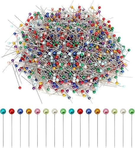 800 PièCes éPingle CouturièRes Multicolore, TêTe Boule Verre ColoréEs 4 * 38 Mm éPingles TêTe Ronde Multicolores Aiguilles Coudre Droite Embout éPingles Coudre Droites Punaises Tableau LièGe Famille
