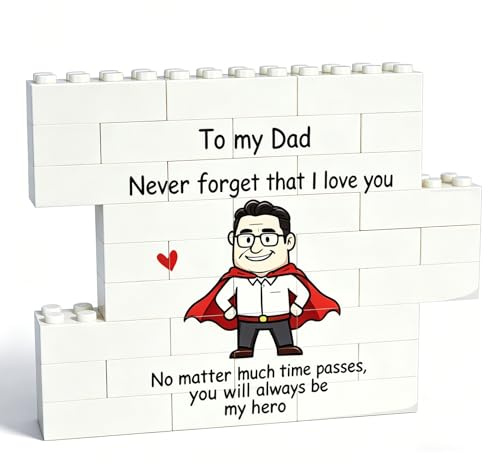 Mitibet Dad Gifts, Daddy Christmas Birthday Presents, Personalised Building Blocks Bricks for Father from Daughter Son, Best Hero Gift, 1 Piece Set