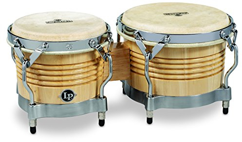 LP Latin Percussion Matador Wood Bongo Natural Chrome Hardware M201-AWC