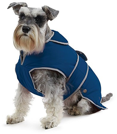 Ancol Muddy Paws All Weather Stormguard Dog Puppy Coat Navy Blue - Waterproof Pet Jacket - Fleece Lining and Chest Protector - Elasticated Neck and Leg Straps - 40 cm Length up to 65 cm Girth - Medium