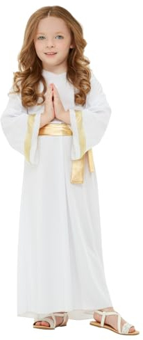 Funidelia Costume da angelo per bambini, Include tunica e cintura, Natale - Tenuta per bambini per feste, Carnevale e Halloween - Taglia 7-9 anni