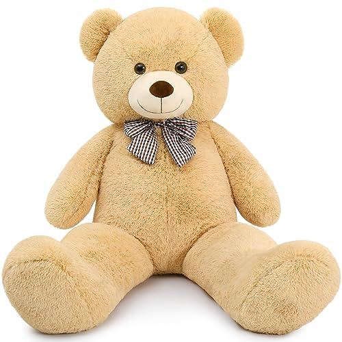 MaoGoLan Giant Teddy Bear 4 Feet,Adorable and Cuddly Big Bear Stuffed Animal 47, Classic Teddy Bear Plush Gift Decoration for Baby Shower,Party,Birthday,Valentines Day,Tan