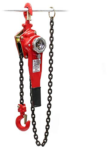 Wiltec Palan à chaîne 750 kg – 130 x 120 x 110 mm – Longueur de chaîne 1,5 m – en Acier – Levage simple de charges – Poulie a chaine pour Agriculture Sylviculture Industrie Paysagisme Atelier