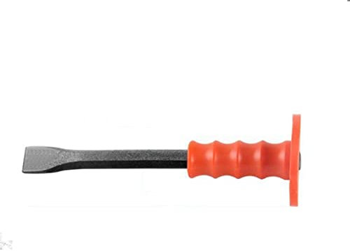 Cincel cortafríos plano de hierro con protector 250 x 16 mm, cincel de albañil para piedra, azulejos, mampostería, punta plana