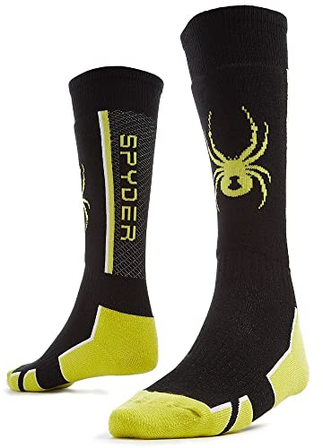 Spyder Sweep Socken, Black Citron, M(29-32 EU), Kinder und Jugendliche