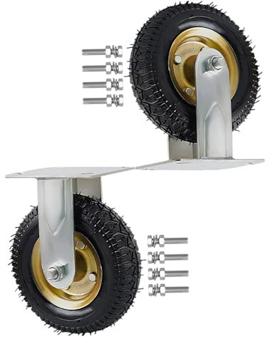 2 Pcs Ruedas De Servicio Pesado, Ruedas Fijo Para Muebles 6/8/10 Pulgadas Capacidad De Carga: 300 Kg Fácil De Instalar, Para Muebles Aparato, Silenciosa Ruedas Neumáticas De Repuesto