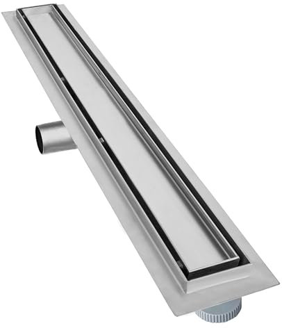 Aica Sanitär Duschrinne Edelstahl Bodenablauf linear Duschabfluss mit Siphon für Duschkabine, Größen von 40 bis 150 cm extra flach (70 cm)