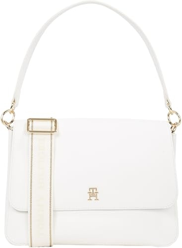 Tommy Hilfiger Donna Borsa a Spalla Joy con Logo, Bianco (Ecru), Taglia Unica