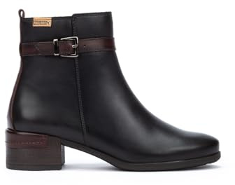 Pikolinos Malaga Botines de Tacón Mujer | en Cuero | Cierre con Cremallera en Color Negro