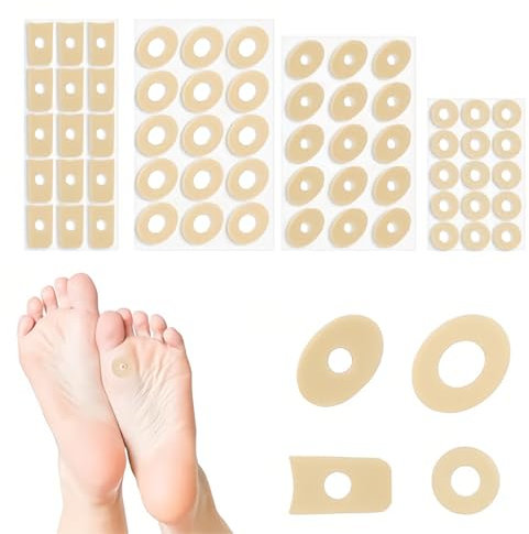 AFCJLTO 60 Pcs Rimuovi Calli Piedi, Wart Remover cuscini per mais, in morbida schiuma di lattice autoadesivi, riducono il dolore ai piedi e al tallone