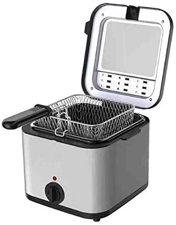 Deep Fat Fryer, 2.5 Litre Stainless Steel With Mesh Basket - Temperature Control, Safety Handle, Viewing Window - Easy Clean - Ideal for Fried Chicken, Chips