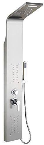 Système De Douche Thermostatique Avec Douche Et Cascade,Colonne douche en acier inox, douche à pluie, douche de massage et douche cascade pour salle de bain-15 * 47 * 130cm-acier inoxydable