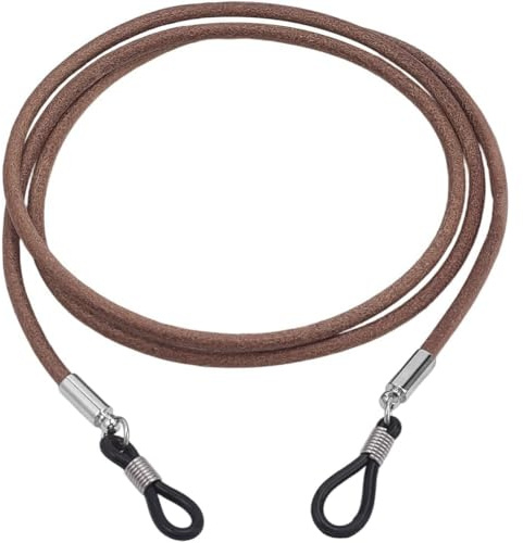 CALFOVERA Cowhide Eyeglass Retainer Glasses Strap Universal Glasses Lanyard Cord Genuine Leather Eyewear String Holder Around Neck Sunglass Keeper Rope for Men Women Decor (Tan)