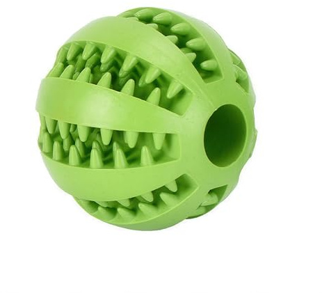 Interactive Dog Treat Ball Dispenser, Rubber Puzzle Toy, Slow Feeder, Chew-Resistant (Green)