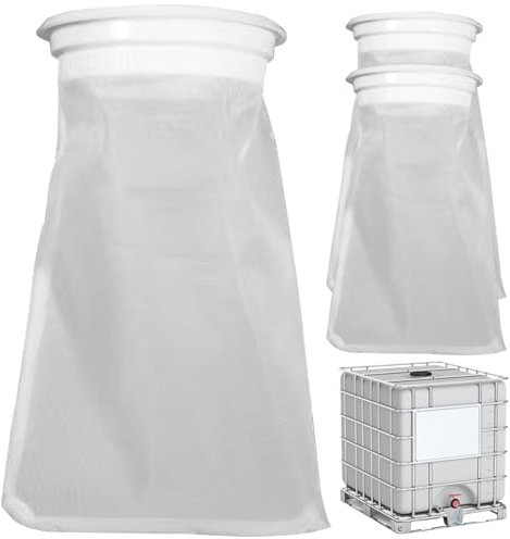 IBC Tote Filter 3 pezzi 5, 3 x 250 mm IBC coperchio filtro a maglia fine barile pioggia nylon lavabile riutilizzabile ricambio acqua piovana