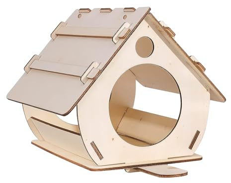 Nichoir à Oiseaux en Bois – Kit de Construction en cèdre à Suspendre avec Support en Corde et Plateau à, abri extérieur pour Habitat d'arrière-Cour et Support de Nidification, Conception