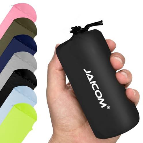 JAICOM Sac de Couchage - Drap de Sac de Couchage de Voyage Ultra-léger et Doux 100% Nylon, Sac a Viande 150 g, Emballage Ultra-Compact, Idéal pour Randonnée, Camping et Séjours en Auberge (Noir)