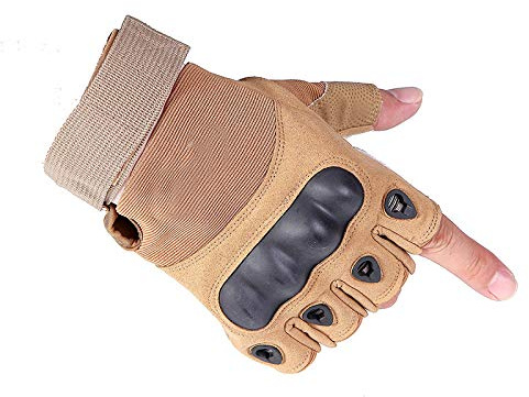 A.C.I.L. Half Finger Protective Riding Gloves with Knuckle Guard – Breathable Anti-Slip Gloves for Gym, Cycling, Motorcycle, Climbing, Hiking, Indoor & Outdoor Sports
