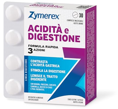 Zymerex ACIDITÀ E DIGESTIONE - 30 compresse masticabili - Gusto limone