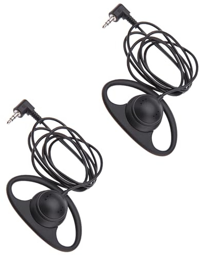 Asixxsix Auriculares de un Solo Oído con Micrófono, Auricular Mono con Conector en Forma de L de 3,5 Mm para Computadora Portátil, PC, Teléfono Inteligente, Tableta, Auriculares Livianos (2PCS)