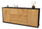 Stil.Zeit Sideboard Eliana, Korpus anthrazit matt, Front Holz-Design Eiche (180x79x35cm) Push-to-Open Technik & Leichtlaufschienen