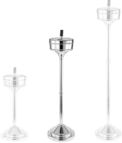 POWLAB Adjustable Outdoor Standing Ashtray Detachable Floor Stand Ash Tray with Lid Outside Patio Indoor Cool Cigar Ashtrays for Cigarettes