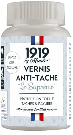 MAULER Vernis Bois Peinture Antitache Le Suprême Satin Incolore 125mL | Cuisine & Bain Protection Extrême - PV Contact Alimentaire - Manufacture Mauler depuis 1919