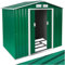 tectake® Garden Shed in Steel with Gabled Roof & Metal Foundation - Lockable, Weather-Resistant, Outdoor Storage - for Bike, Bin, Logs, Accessories & Tools - 214x130x185 cm Green/White