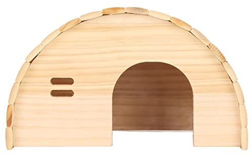 Casita de Madera para cobayas, casita de Madera para Hamsters para Grandes Espacios. Diseño Duradero Curvo sin Fondo. Prácticamente Seguro para los hámsters.