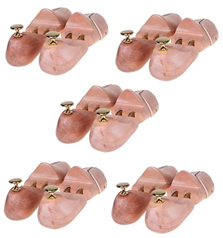 HIMRY 5 Paires | Embauchoirs Sabots Chaussures civière, Embauchoirs en Bois Naturel, Réglable Chaussures en Forme, Taille 43/44, Taille 43, Taille 44, KXB6000-43-5P
