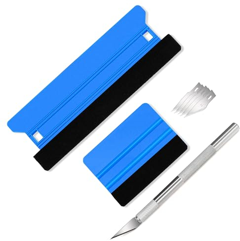 Umaki Tapeten-Werkzeuge, Kunststoffglätter, 21 cm + 10 cm, Filzrakel und Trimmwerkzeug, Vinyl-Folienwerkzeug-Set für Fahrzeuggrafiken, Bastelvinyl, Aufkleber, Fenstertönung