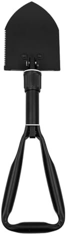 Tiardey Pala Plegable portátil, Pala para Acampar, Pala Plegable múltiple para Nieve del Coche, Pala Plegable Ligera de Supervivencia al Aire Libre(Negro)
