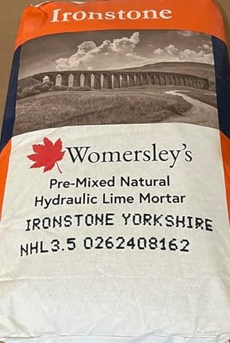 Womersleys Ironstone Heritage Lime Mortar Yorkshire Pre Mixed Natural Hydraulic Lime and Sand 25kg Bag
