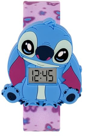 Disney Stitch Montre numérique à bracelet à clap papillon pour enfants LAS4140