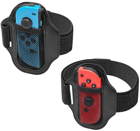 2 Stück Beingurte kompatibel mit Nintendo Switch Sports Soccer/Ring Fit Adventure - Verstellbare Beingurte für Switch OLED/Switch, Elastische Gurte für Erwachsene und Kinder