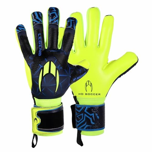 HO Soccer FIT Legend Guantes de Portero, Unisex Adultos, Azul/Lima, 9