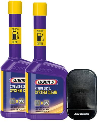 2 x Wynns W12264 Xtreme Diesel Fuel System EGR Valve DPF Cleaner Additive 325ML with 4TRESS Non-Slip Dash Mat