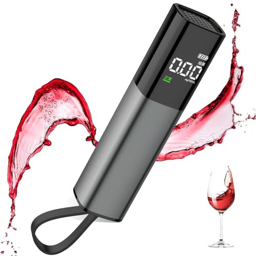 YUFFQOPC Alkoholtester, Alkoholtester Polizeigenau, Professioneller LCD-Anzeige Aufladbar Promillemessgerät, Tragbarer Atemalkoholtester, Alkoholmessgeräte für Persönlichen und Professionellen