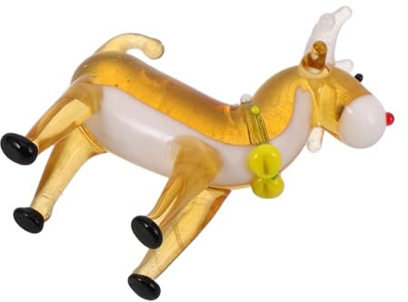 BESTonZON Bunte Rentierfiguren Aus Glas Winzige Weihnachtsdekoration Für Tisch Wohnzimmer Oder Büro Für Festliche Jahreszeit Verschönerung Ihrer Weihnachtsfeier