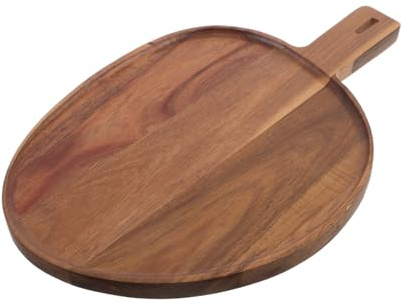 Cabilock Pizza De Madera De Acacia Bandeja Para Pizza Bandeja De Madera Para Cocina Postres y Aperitivos Fiestas y Cenas