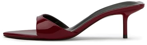 Mattiventon Red Slingback Heels Kitten Heels Pointed Open Toe Slip On Mules Sandals Fashion Party Wedding Prom Dress Shoes